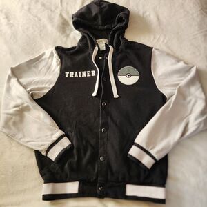 Pokemon League Champion Hooded Snap Front Sweatshirt Size Medium